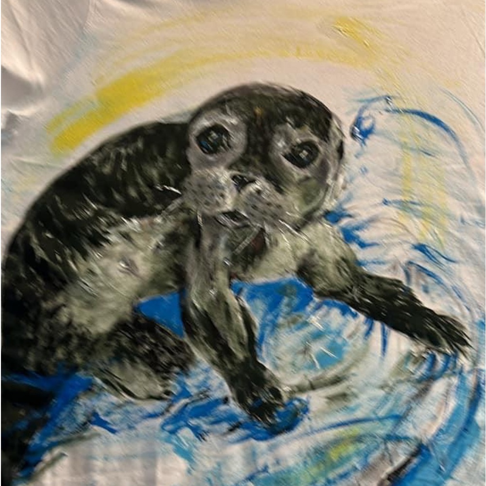Wearable art painted tees and more Seal pup